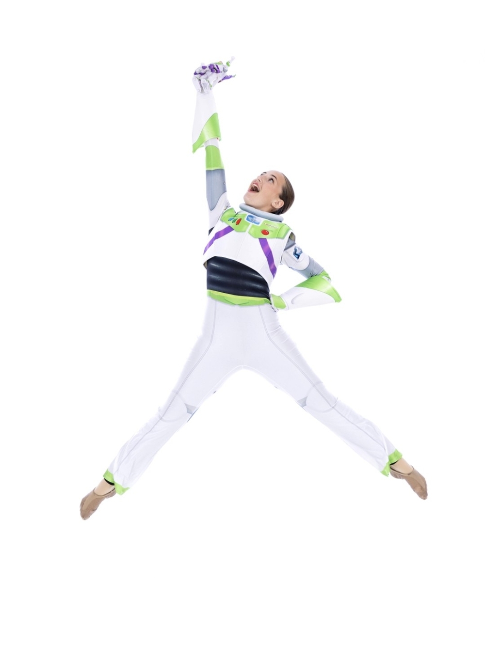 Kids Ladies Buzz Lightyear Disney Pixar Jumpsuit with Green & Purple Accents